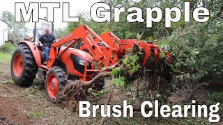 #68 MTL Grapple \u0026 Kubota M7060 Clearing Years Of Overgrown Brush