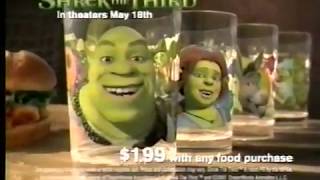 Mcdonalds Shrek The Third Glasses Commercial 2007