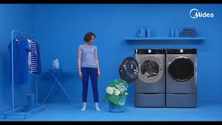 Wash more, save time with the Midea 5.2 Cu Ft Front Load Washer.