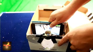 How to Make a Simple Smart Phone Projector from Light Bulb and Shoe Box (Homemade DIY)