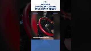 Viral Pemuda Bergelantungan di Bodi Truk di Tegal Polisi Lakukan Penelusuran