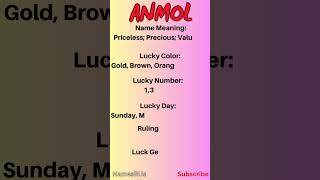 Anmol Name Meaning #shorts #namemeaning #anmol