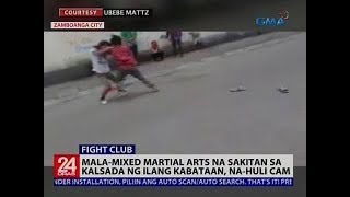 Mala-mixed martial arts na sakitan sa kalsada ng ilang kabataan, na-huli cam | 24 Oras