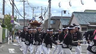 2019/09/22 13:22 日部神社前 左折 福泉（草部・菱木）連合だんじり祭り