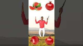 Rounding pomegranates to Grapes, Mango, lichi \u0026 Watermelon - Fruits names magic video