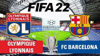 Olympique Lyonnais vs FC Barcelona l European Super League l (Match50) l FIFA 22 predicts