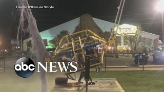 Slingshot ride cable breaks seconds before aerial launch l ABC News
