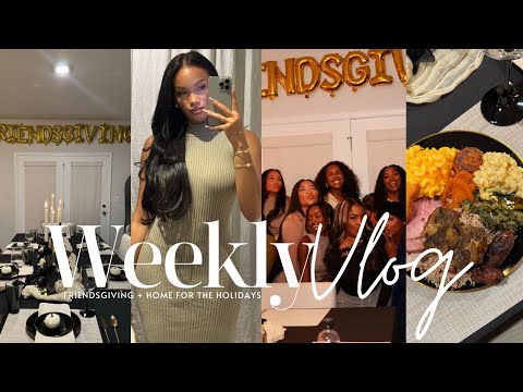 WEEKLY VLOG! FRIENDSGIVING HOME FOR THE HOLIDAYS NEW CAFES & MORE! ALLYIAHSFACE VLOGS