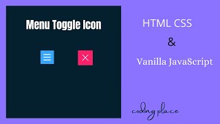 Menu Toggle Icon Using CSS & Vanilla JavaScript | Toggle Menu