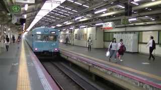 天王寺駅　103系普通日根野行き発車