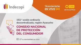 153.ª sesión ordinaria descentralizada del Consejo Nacional de Protección del Consumidor