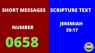 #shortmessage (0658) ON JEREMIAH 39:17 || క్లుప్త వర్తమానము – యిర్మియా 39:17