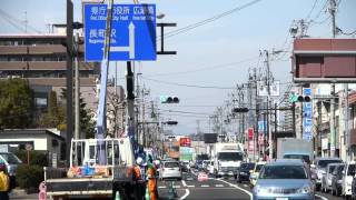 長町八木山線郡山工区開通に伴う案内標識設置作業