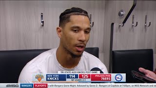 That is dirty play - Josh Hart on Joel Embiid's flag foul on Mitchell Robinson in Knicks fall 76ers