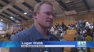 Giants' Logan Webb returns to Rocklin High School to speak to students