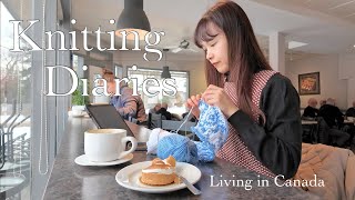 Knitting Vlog/placemat/ Banff trip/Japanese food/ living in Canada/cafe /編み物vlog, 柄編み/ カフェ/カナダ生活 バンフ