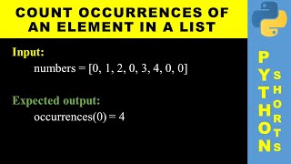Count occurrences of an element in a list | Python shorts