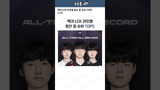 역대 LCK 라인별 통산 킬 순위 TOP5