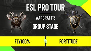 WC3 - Fly100% vs. Fortitude - DreamHack Warcraft 3 Open: Summer 2020 - Group D - AS