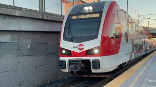 Caltrain Stadler KISS EMU 323 \u0026 324 in Express Service 518 South San Francisco to Palo Alto Station