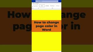 How to change page color in Microsoft Word document #tutorial #officeword #words