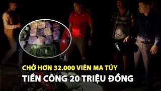 Cận cảnh bắt người chở hơn 32.000 viên ma túy bằng xe máy ở Hà Tĩnh