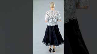 Living Silk - Beaded Lace Jacket - Silver