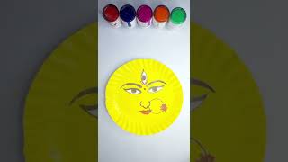Maa Durga Art using by paper plate #short #craft #suchi #art