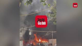 Cháy lớn đối diện Viện Y học Cổ truyền Quân đội | TTGD
