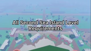 All Second Sea Island Level Requirements | Blox Fruits