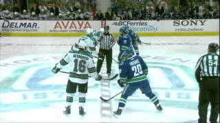 Thornton vs Kesler Game 1 faceoff