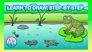 #AdArt - Learn how to draw the life cycle of a frog step-by-step.
