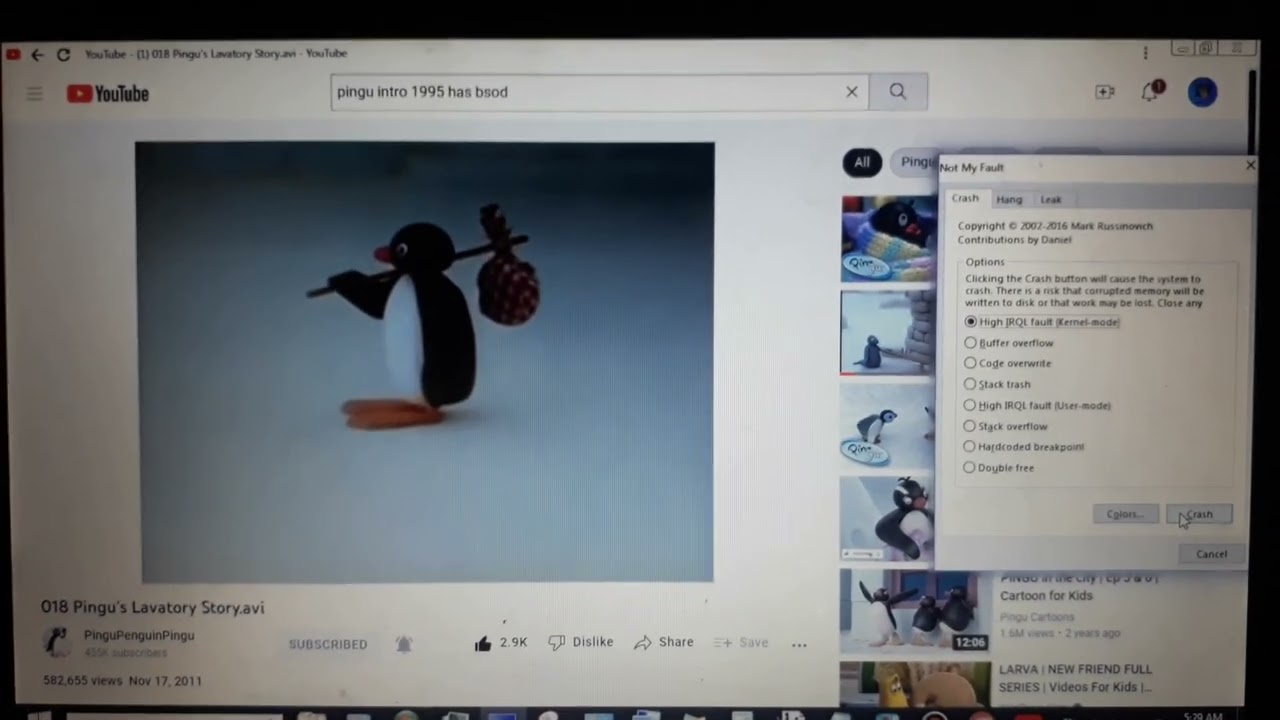 Pingu Intro 1995 Has Bsod Youtube