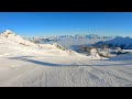 Kitzteinhorn - Skiing in Austria High Tauern - Kaprun, main easy piste #1+13, 10 Gimbal 4K, Sunshine