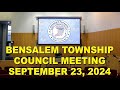 Bensalem Township Council Meeting - September 23, 2024