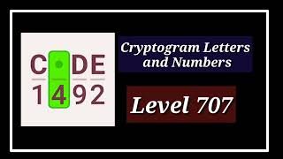 Cryptogram Level 707 Letters and Numbers