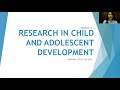 MODULE 4 - RESEARCH IN CHILD AND ADOLESCENT DEVELOPMENT