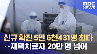 신규 확진 5만 6천431명 최다‥재택치료자 20만 명 넘어 (2022.02.13/12MBC뉴스)