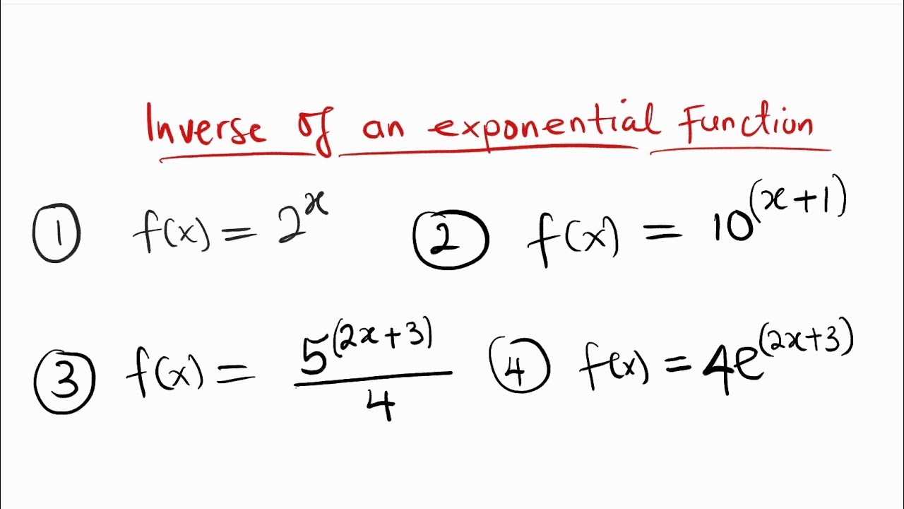 How To Find The Inverse Of Exponential Functions - YouTube