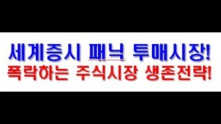 전세계 주식시장 패닉 투매발생!..폭락장 주식투자 생존전략은 무엇인가?(주식초보, 주식 강의)