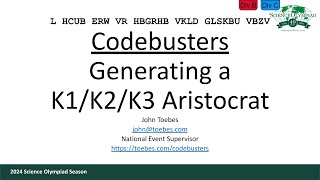 Codebusters - Generating a K1/K2/K3 Aristocrat