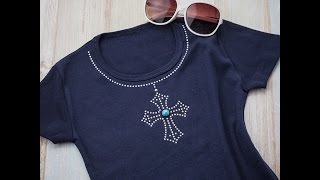 Canvas Project: Rhinestone T-shirt with Pendant Motif