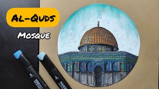 Al Quds Mosque | rendering with markers and colors