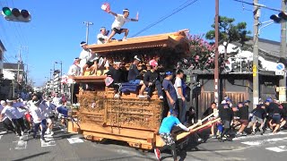 中町のだんじり 汐かけ、ブレーキテスト 岸和田旧市浜地区 2024.08.18.