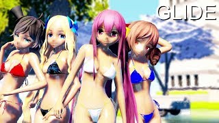 【艦これMMD】神風型でGLIDE　黒ギャル水着Ver 　歌詞つき