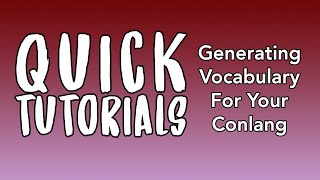 Using Vocabulary Generators for Your Conlang | Tutorial #Shorts