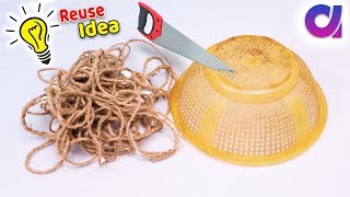 How to Reuse waste Basket and jute rope at Home | Best out of waste | Artkala 523