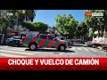 choque y vuelco de un camiÓn frigorÍfico en crisÓlogo larralde y estomba