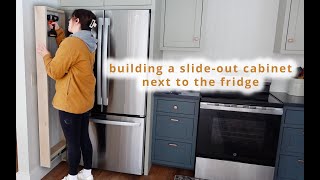 I Built a Slide-Out Cabinet Next to the Fridge [and it works]!!