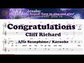 Congratulations - Cliff Richard (Alto Saxophone Sheet Music Bb Key / Karaoke / Easy Solo Cover)